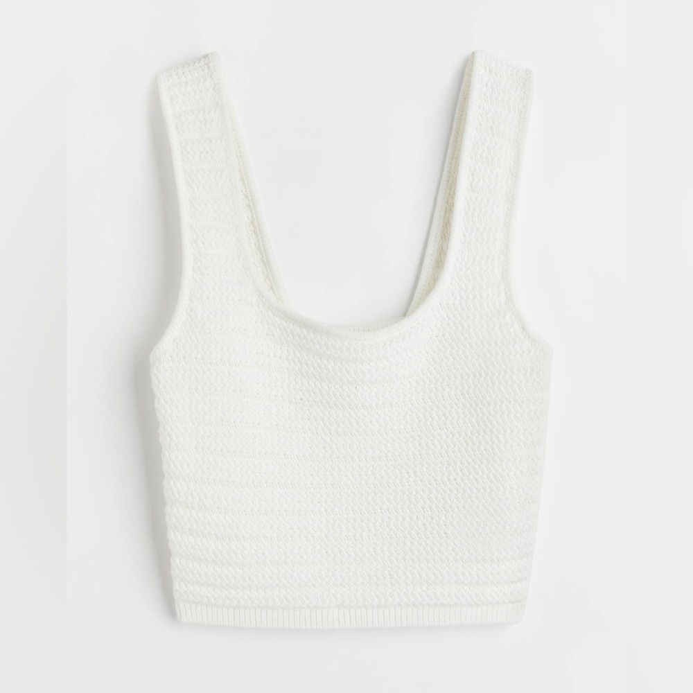 H&M White Knit Crop Top